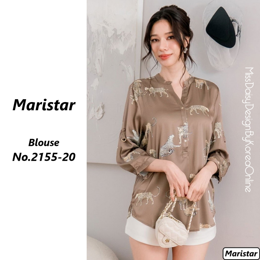 Maristar เสื้อแขนยาวผ้าพิมพ์ลาย No.2155 เนื้อผ้า Silk Satin