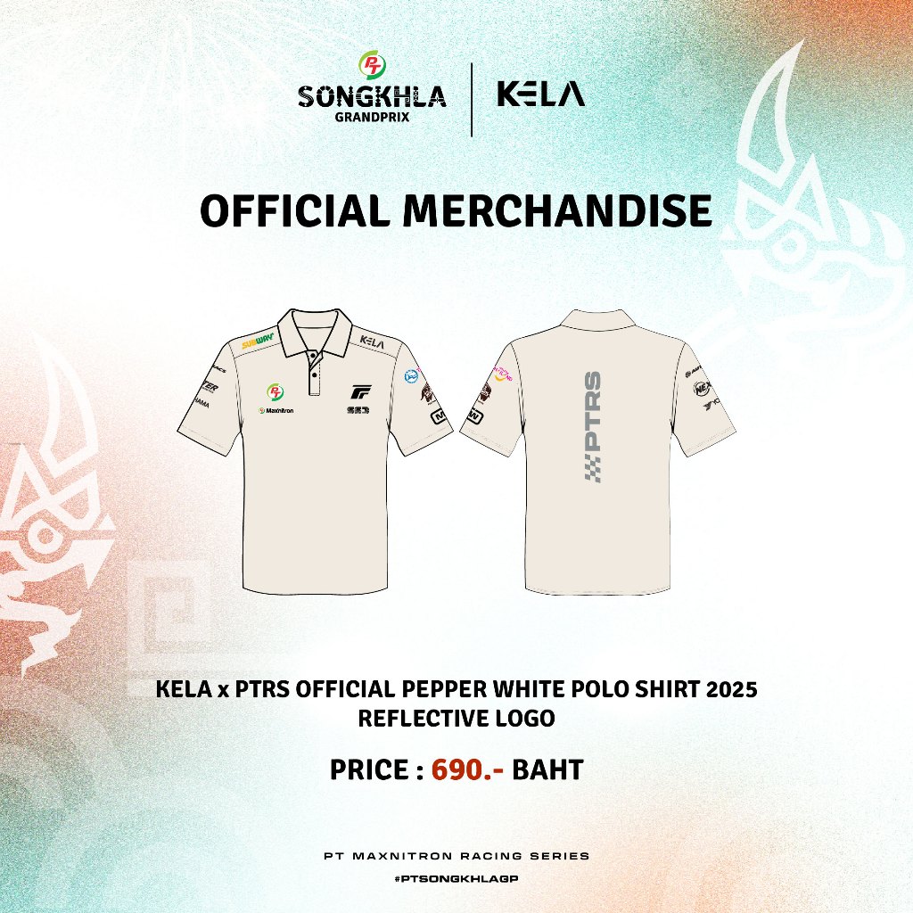 KELA x PTRS OFFICIAL Pepper White POLO SHIRT 2025 - REFLEXTIVE LOGO