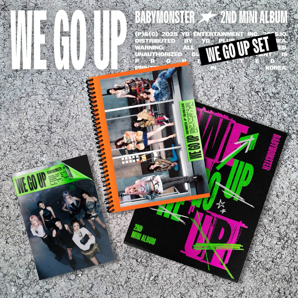 BABYMONSTER อัลบั้ม WE GO UP (WE/GO/UP/MINI BEAM KEYRING/POSTCARD/Pattern Ruka /Pharita /Asa /Ahyeon /Rora/Chiquita)