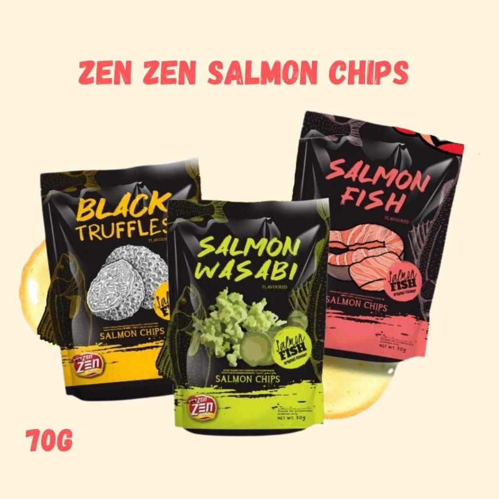 [Z14] ZEN ZEN ข้าวเกรียบปลาแซลมอนครบรส 3 ซอง [ORIGINAL, TRUFFLE, WASABI ]
