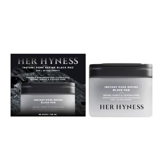 HER HYNESS INSTANT PORE REFINE BLACK PAD 135ML 80 SHEETS โทนเนอร์แพด ดำ 80 แผ่น