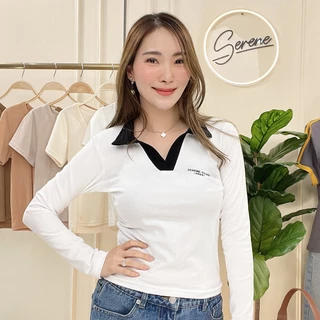 Serene's Choice เสื้อโปโลแขนยาว ผู้หญิง รุ่น Serene club เสื้อแฟชั่น ผ้าคอตตอนญี่ปุ่น