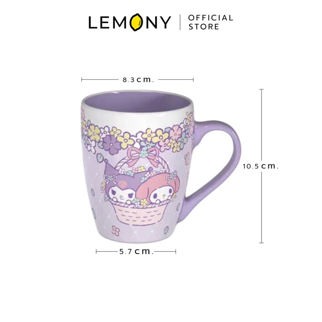 LEMONY Sanrio My Melody & Kuromi Color coated mug 360 ml แก้วมัคเคลือบสีขนาด 360 มล.