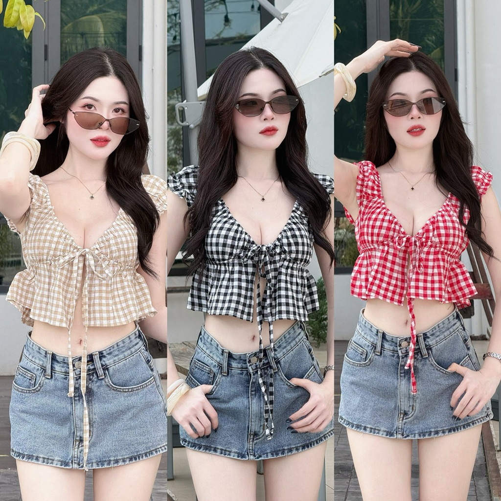 เสื้อครอบปแขนตุ๊กตาสายกุ้นหน้าผูกโบว์ (พร้อมส่งในไทย)(สผ1)