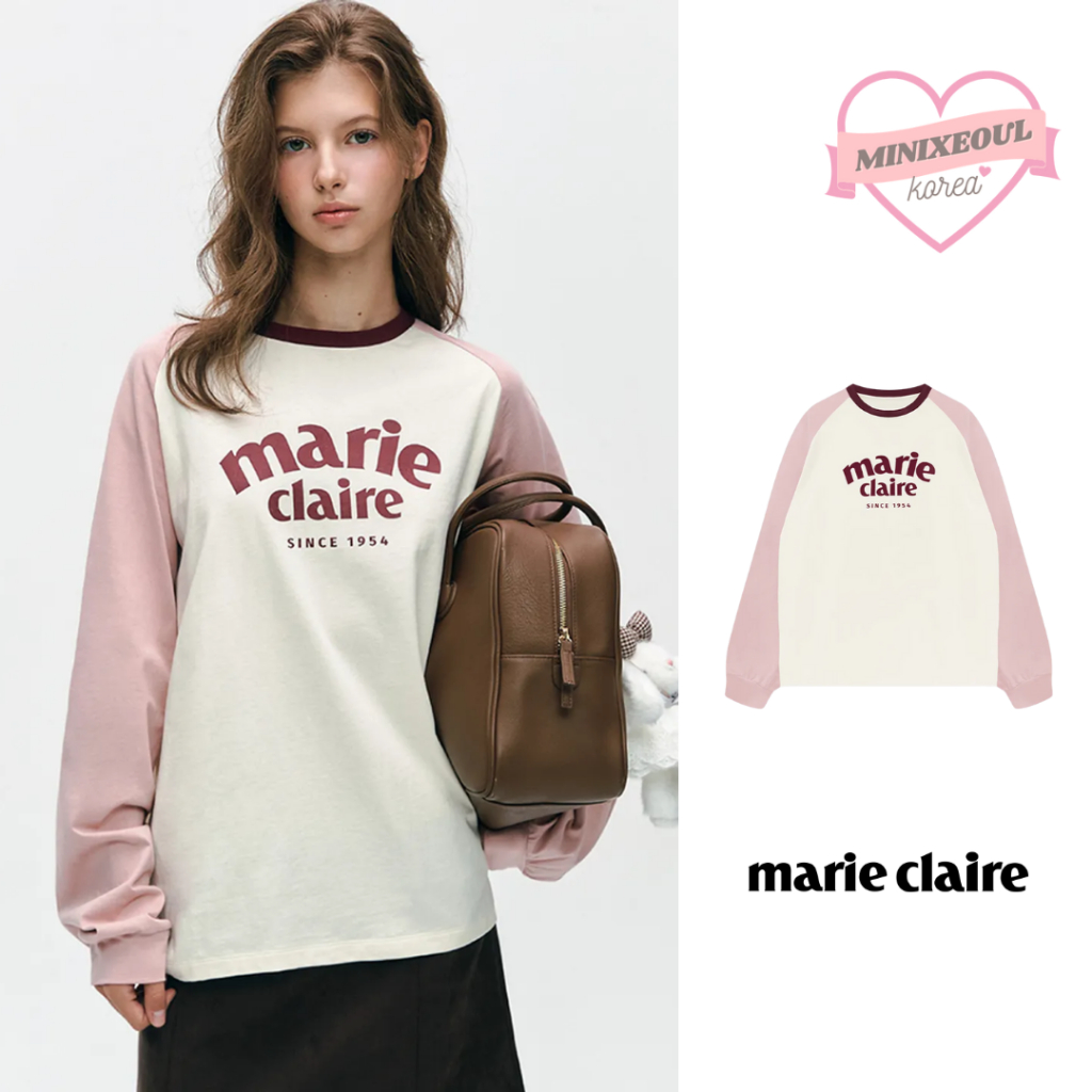 ของแท้ | ส่งเร็ว 🚀 Marie Claire Marie Classic Raglan T-Shirt เสื้อแขนยาว