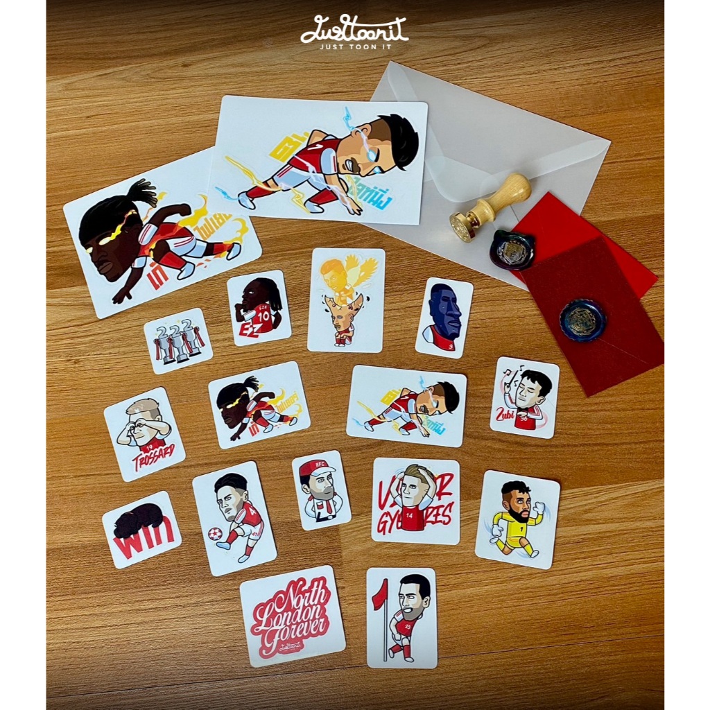 Sticker Arsenal Justtoonit สติกเกอร์ฟุตบอลติดรถยนต์กันน้ำทนแดดสีสดติดทน รุ่นCOYGv.2