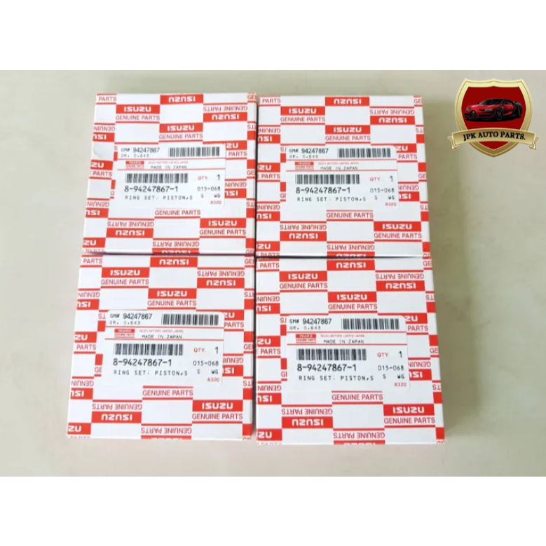 แหวนลูกสูบ TFR,D-MAX 2.5,4JA1 (ไซส์ STD ) แท้ๆเบิกห้าง ชุดละ980บาท