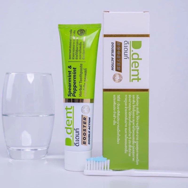 D.dent Booster PEPPERMINT ยาสีฟัน ดีเดนท์ บูสเตอร์ เปเปอร์มินท์ 100กรัม