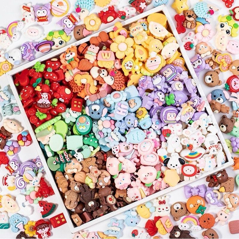 เรซิ่นการ์ตูน คละลาย คละแบบ ของตกแต่ง DIY พร้อมกาวนาโนจุด