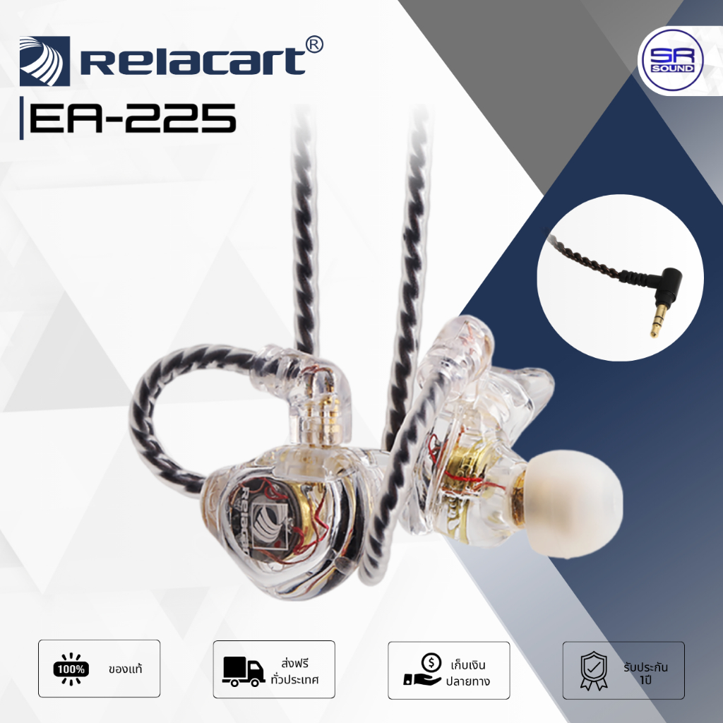 Relacart EA-225 หูฟังอินเอียร์ไดรเวอร์ DD+BA เบสลึก ไดนามิกดี เสียงชัดเจน รายละเอียดคมชัด