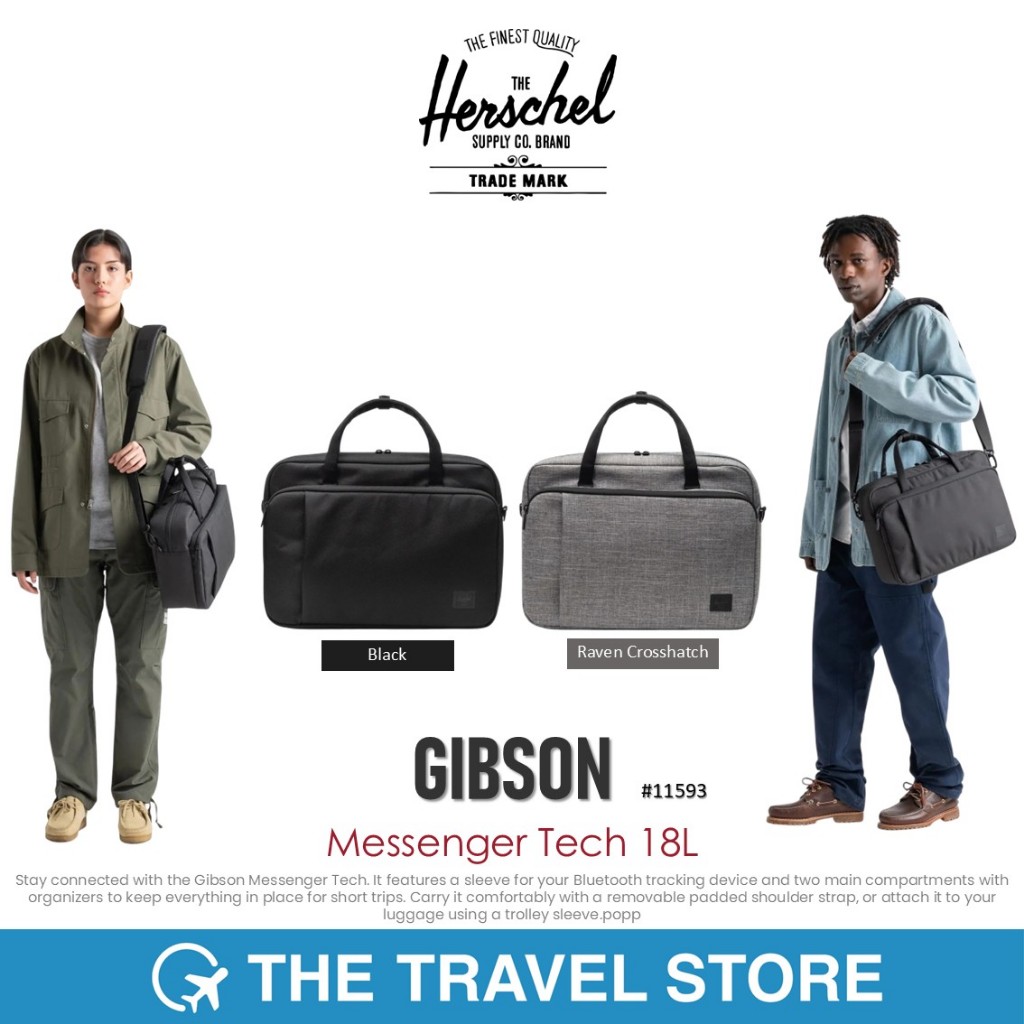 Herschel Supply GIBSON MESSENGER TECH 18L กระเป๋าใส่โน๊ตบุ๊ค รองรับขนาด 16 นิ้ว