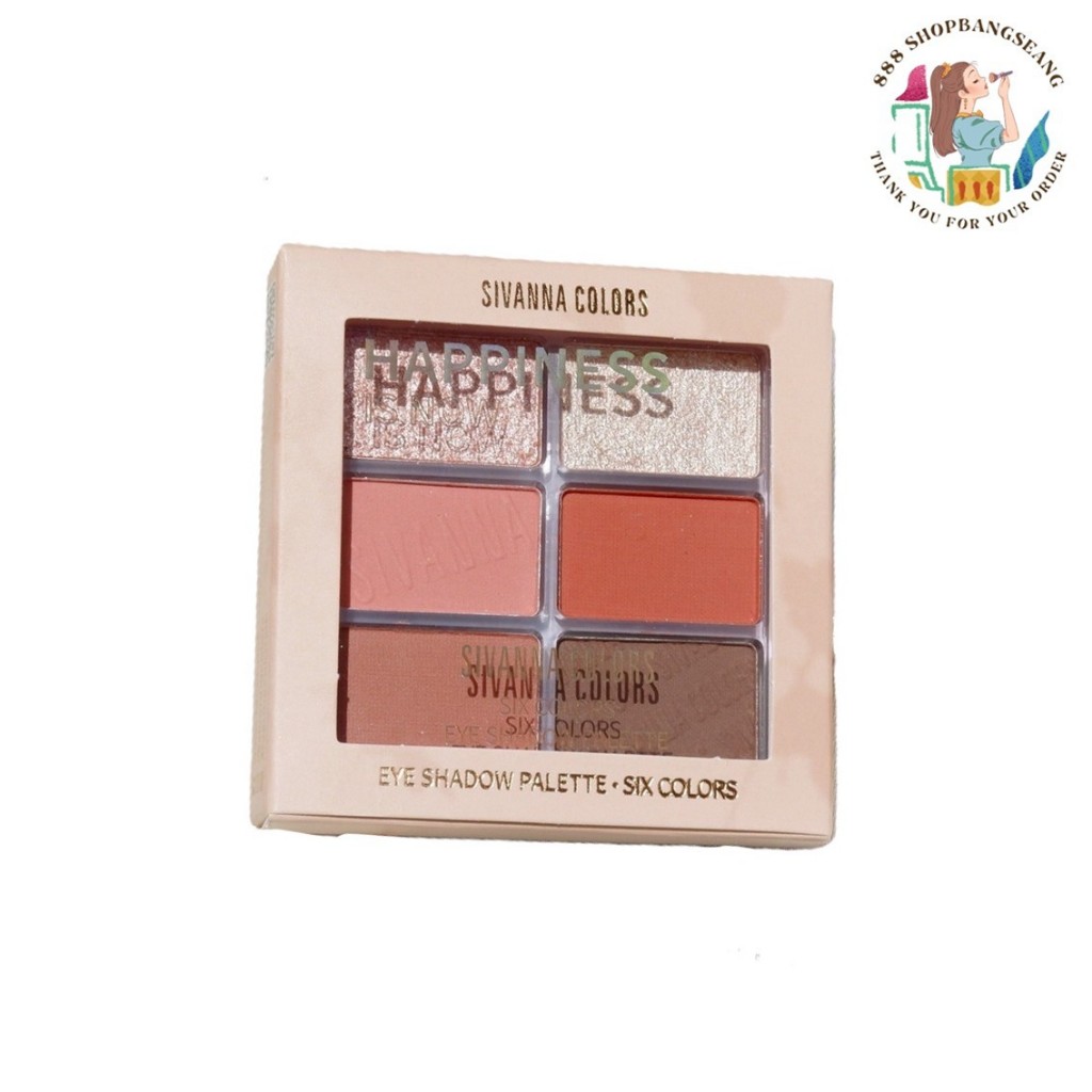อายแชโดว์ทาตา ซีเวนน่า คัลเลอร์ส Sivanna Colors Six Colors Eye Shadow Palette HF113