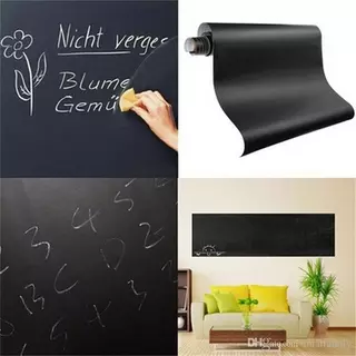 สติ๊กเกอร์กระดานดำติดผนัง 45x100cm เขียนลบได้ กระดานดำสติ๊กเกอร์ PVC กระดานสีขาว