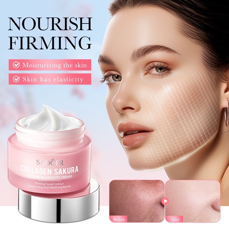 SADOER sakura ครีมบำรุงผิวหน้า ซากุระคอลลาเจน ให้ความชุ่มชื้นปลอบประโลมผิว 50ml.