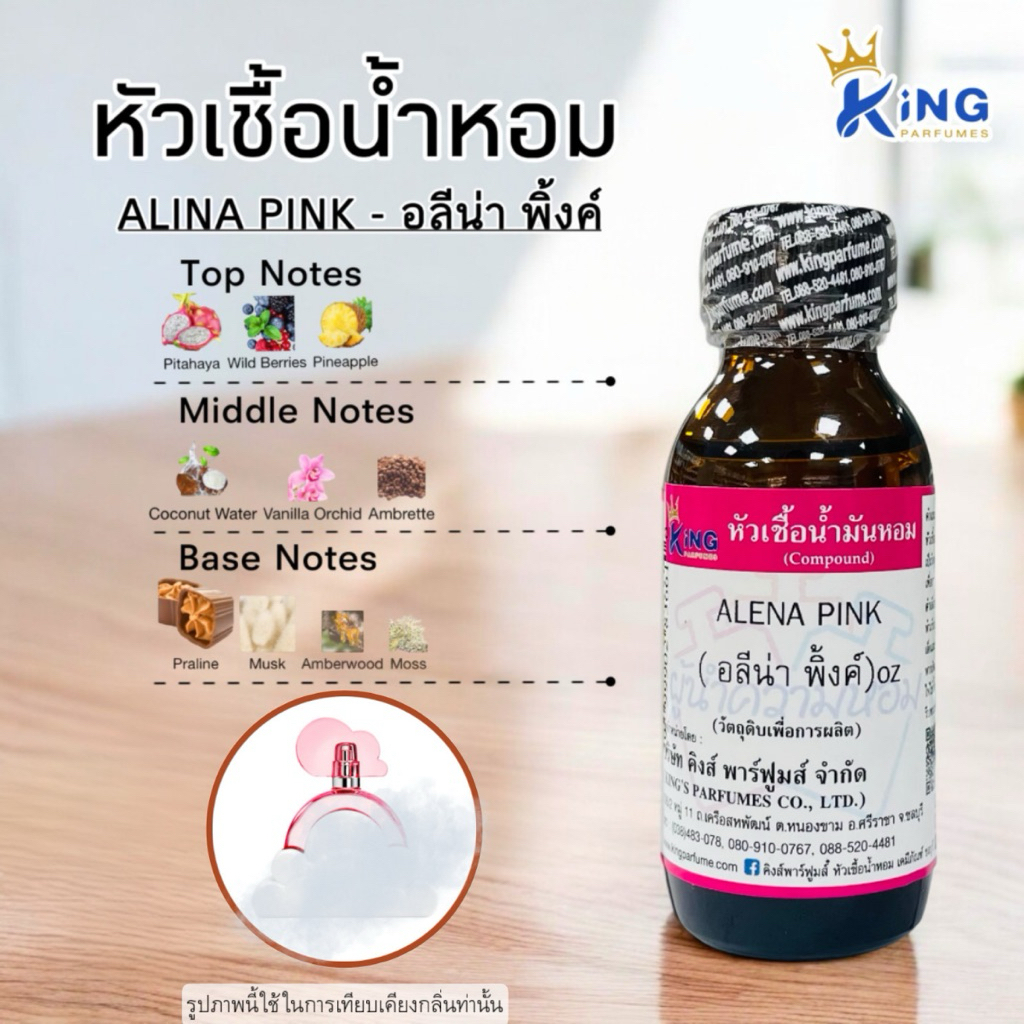 หัวเชื้อน้ำหอม 30-100ml กลิ่น ALENA PINK อาลีน่า พิ้งค์