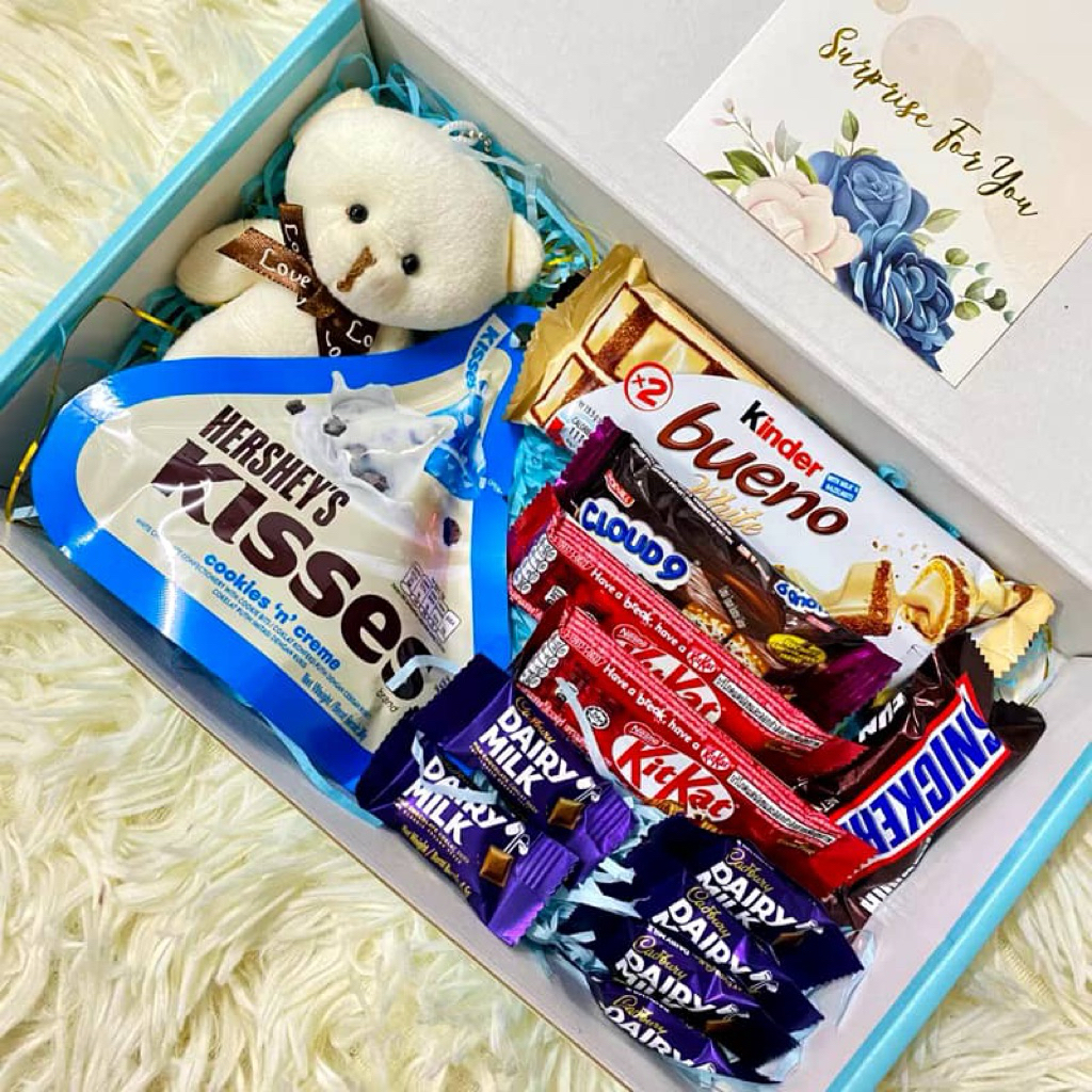 surprise box with chocolates doll bear birthday present led light