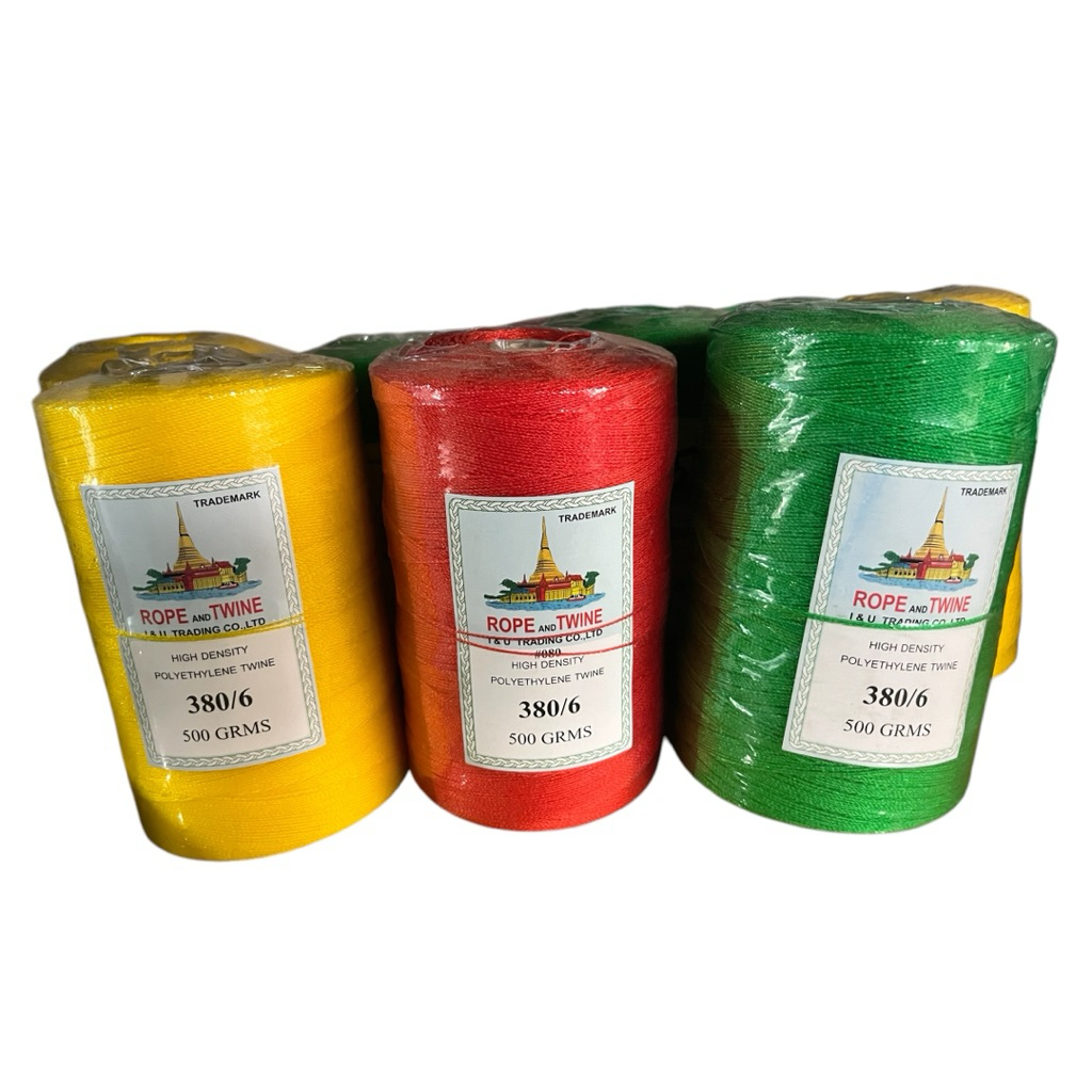 เชือกโปลีสี เบอร์6 หลอดใหญ่ขนาด500กรัม