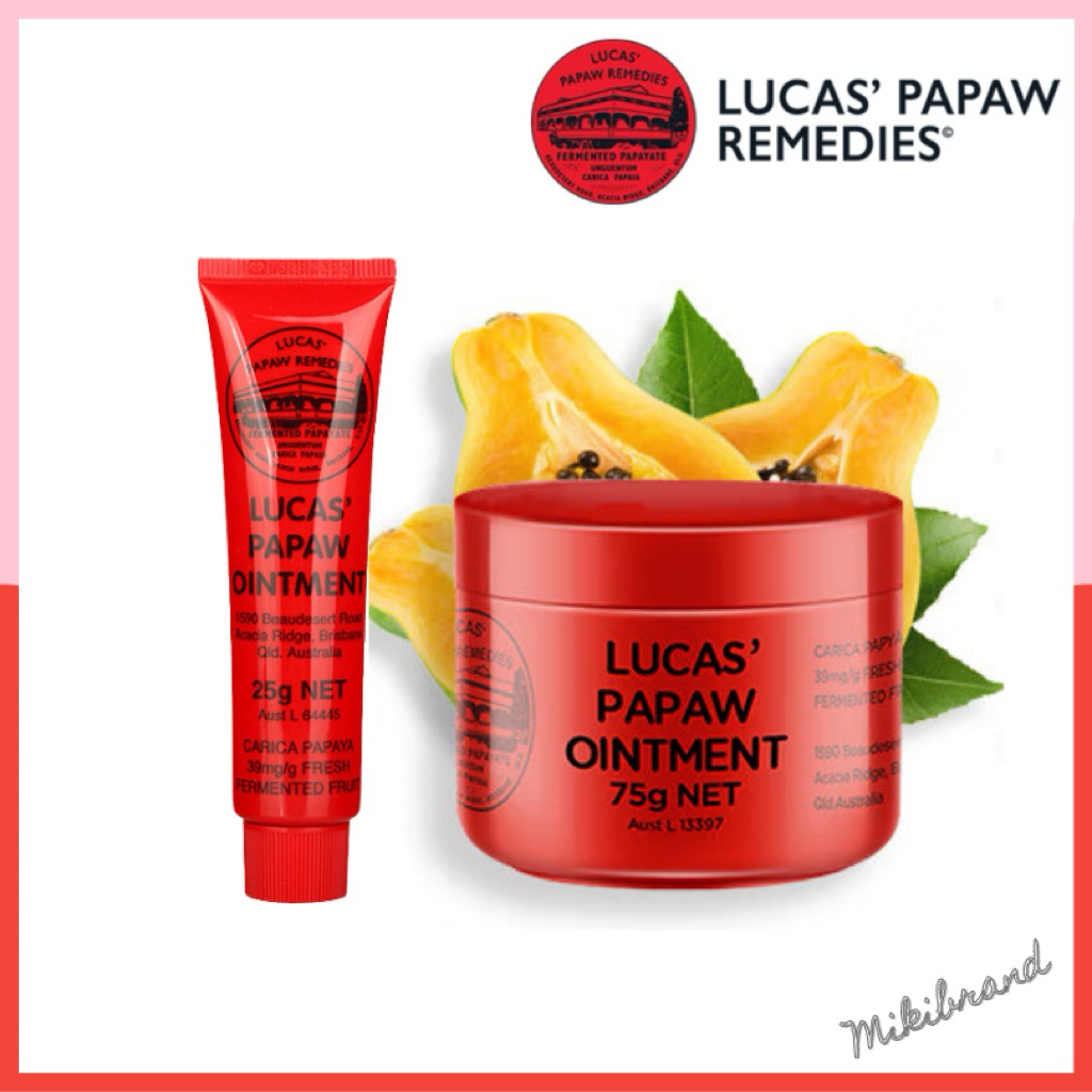 ของแท้ Lip Balm Papaw ointment 25g และ 75g ลิปบาล์มลูคัสพาพาว หลอดสีแดง ขี้ผึ้งมะละกอ