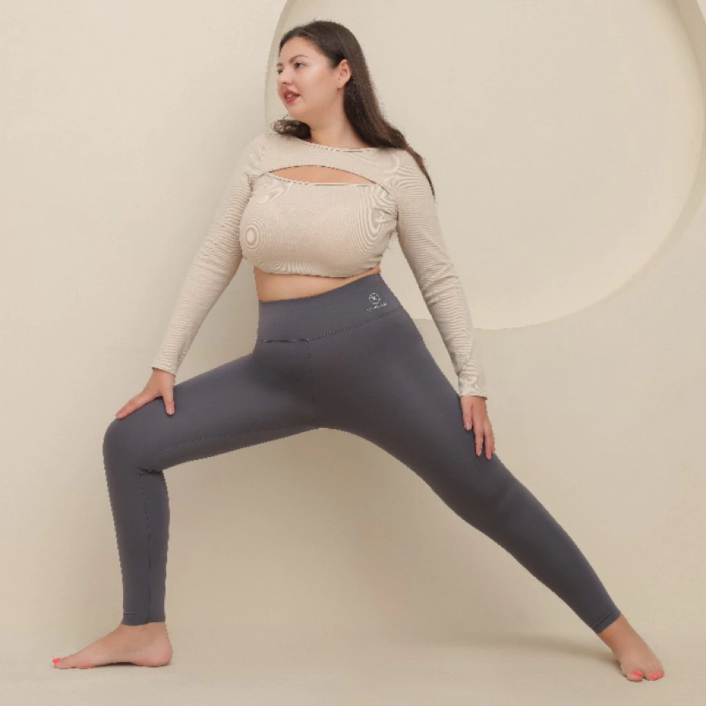 Rlegging กางเกงเลกกิ้งออกกำลังกายไซส์ใหญ่ 6XL เอวสูง