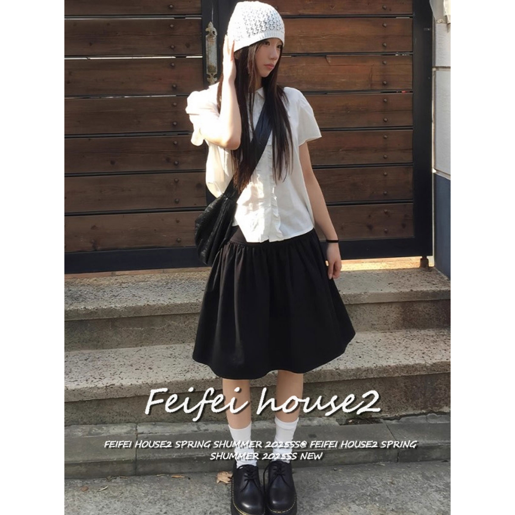 [Summer Casual Solid Color A-line Skirt]กระโปรงทรงเอระบายแต่งระบายลำลองสำหรับผู้หญิงในช่วงฤดูร้อน