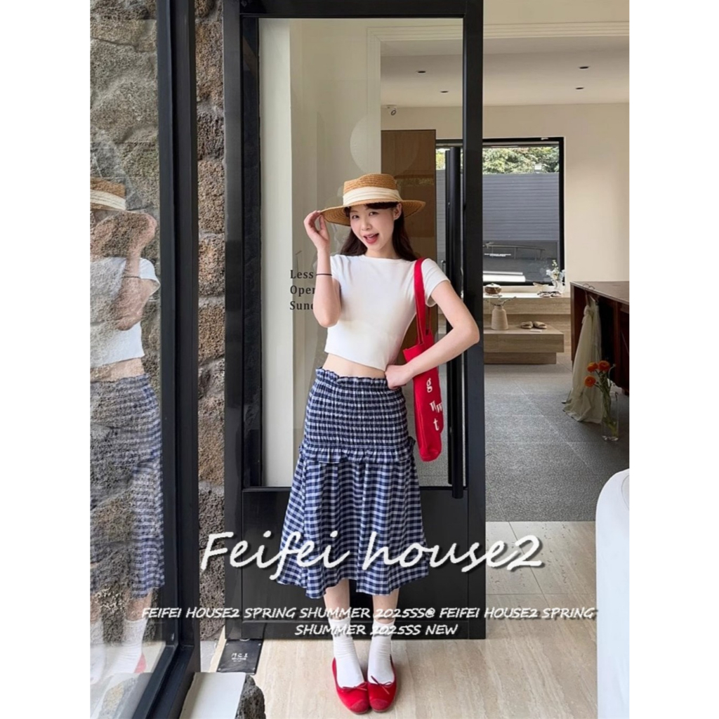 [Summer Casual Plaid A-Line Skirt]กระโปรงทรงเอเอวสูงลายสก็อตย้อนยุคสำหรับผู้หญิงในช่วงฤดูร้อน