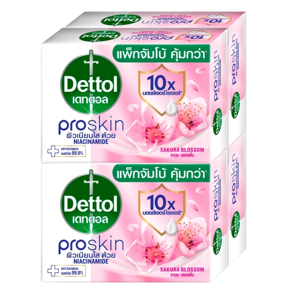 เดทตอล สบู่ แอนตี้แบคทีเรีย โปรสกิน ซากุระ 100 ก. แพ็ค 4