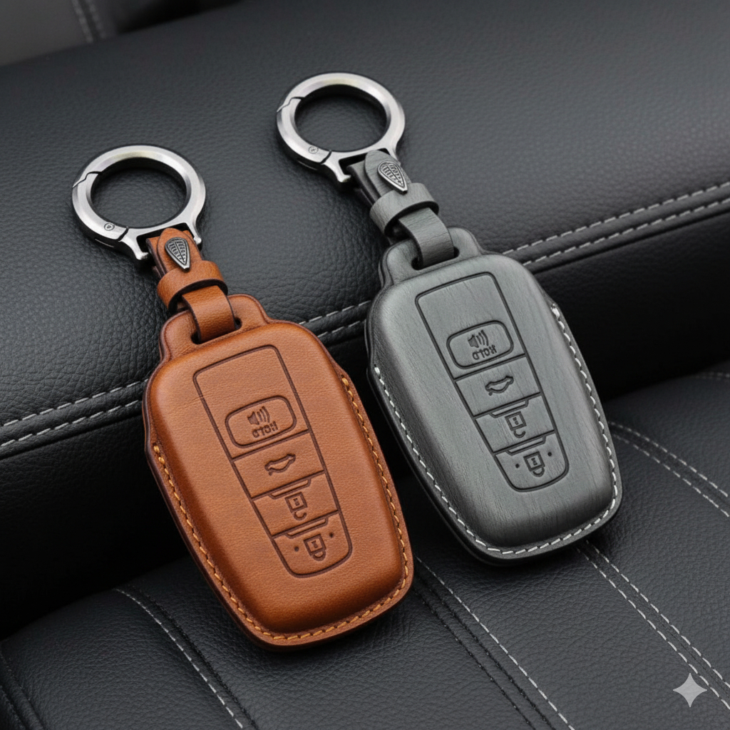 ซองหนัง ลายไม้ เคสกุญแจ ปลอกุญแจรถยนต์ ตรงรุ่น สำหรับ โตโยต้า โคโรลล่า ครอส TOYOTA Altis / Camry / Corolla Cross