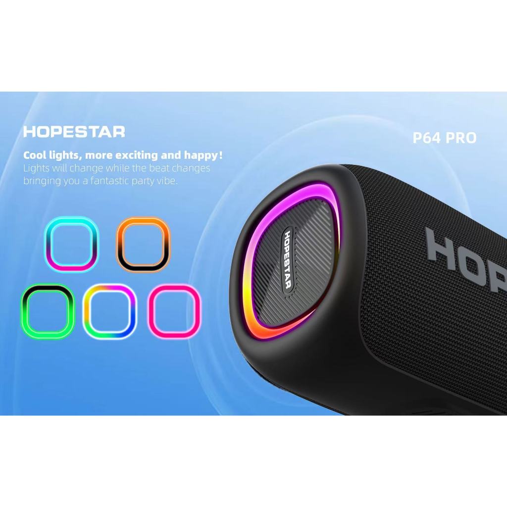Hopestar P64PRO ลำโพงบลูทูธ 60W ลำโพง2 ดอก พร้อมไฟ RGB แบบพกพา รุ่นใหม่2025 ไร้สาย ราคา ถูกที่สุด ดีลบีเคเค แกลเลอรีภาพที่ 5