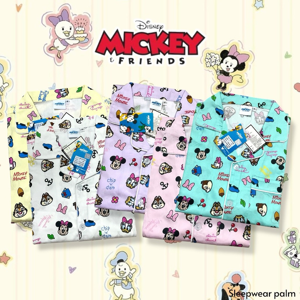 ชุดนอน ผ้าคอตตอนพรีเมี่ยม|คอตตอนซิลล์ ‘Disney Micney’’(รอบอก42นิ้ว) ลิขสิทธิ์แท้