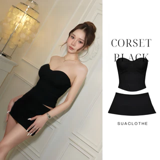 ‼️ ส่งไวมีส่งด่วน‼️ [SUACLOTHE] CORSET เสื้อเกาะอกทรงคอร์เซ็ท กระโปรงเอวต่ำ ชุดเซตใส่เที่ยวกลางคืน พร้อมส่งจากไทย