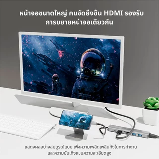 Idigital Type C HUB Adapter, ฮับ USB C, USB 3.0, HDMI 4K, 1000Mbps RJ45, PD100W, SD TF, สำหรับแล็ปท็อป, Macbook