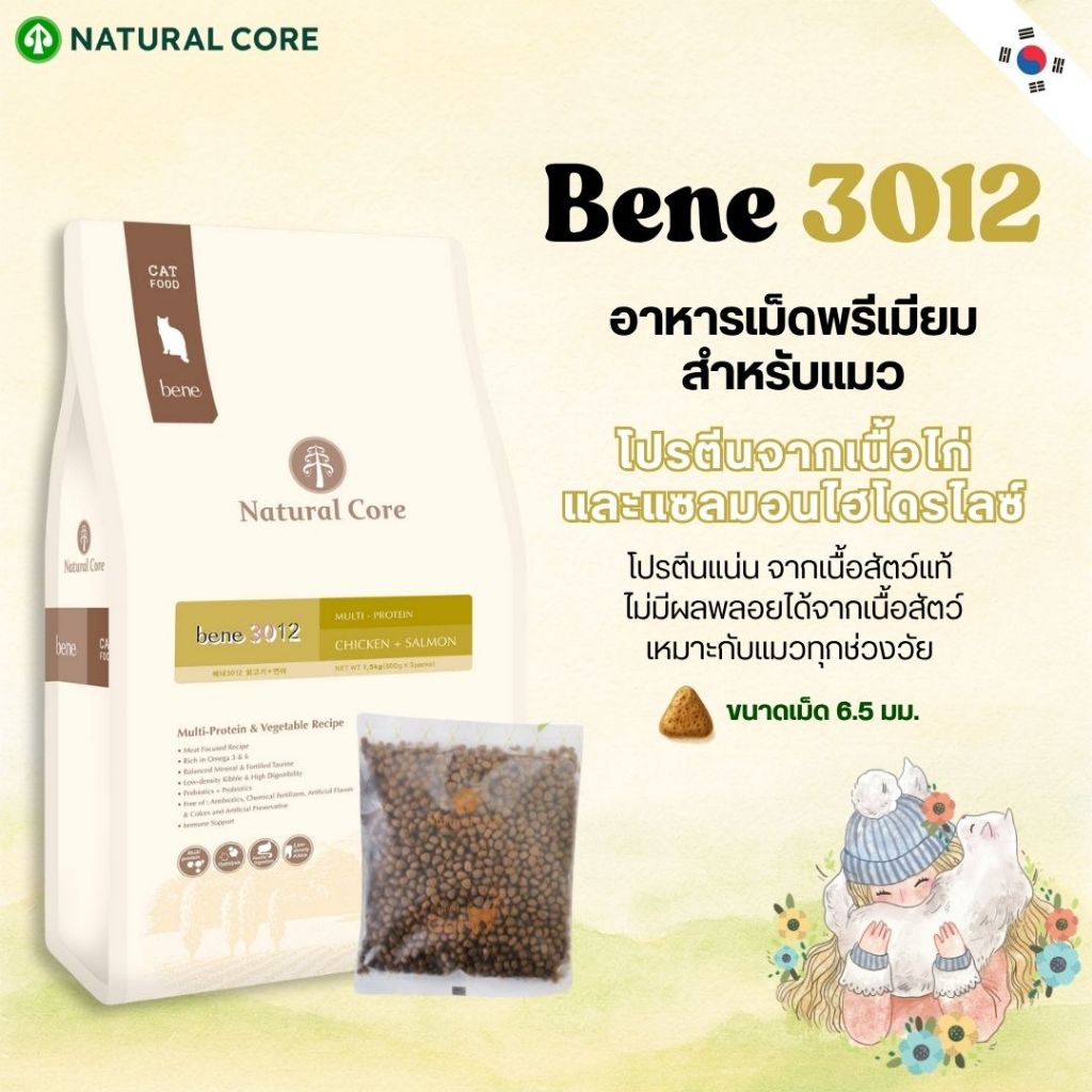 Natural Core Bene 3012 (เนเชอรัลคอร์ เบเน่ 3012) 🇰🇷 อาหารแมวพรีเมียม  นำเข้าจากเกาลี