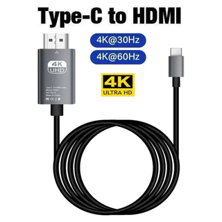 ตัวแปลงสายเคเบิล Type Cเป็น HD 4K 60Hz Type-C โทรศัพท์เป็น HDTV เข้ากันได้กับมือถือรุ่นใหม่ 2เมตร