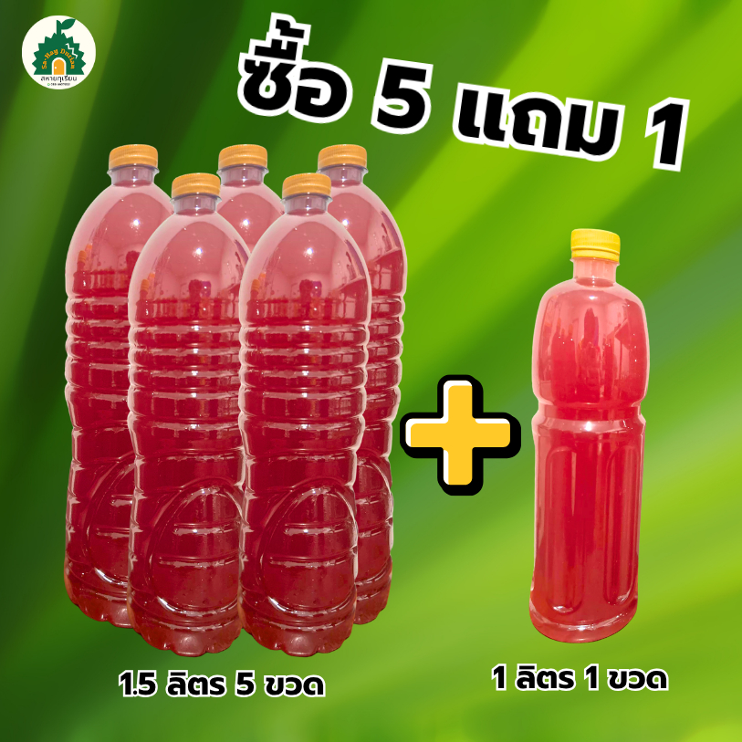 โปร 5 แถม 1 หัวเชื้อน้ำหมักใบทองหลางน้ำ สูตร 1 (Rhodobacter Capsulatus) 1.5 ลิตร 5 ขวด แถมฟรี 1 ลิตร 1 ขวด