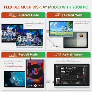 Intehill จอพกพา 14 นิ้ว จอ 2K จอสัมผัส จอทัชสกรีน จอคอมแนวตั้ง จอแยก Portable Touchscreen Monitor จอเสริม จอเล็ก