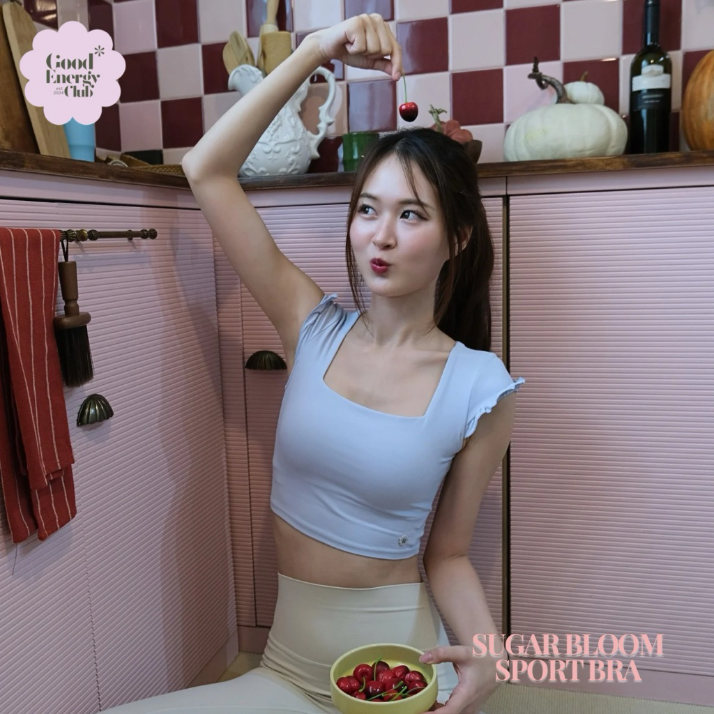 GOOD ENERGY CLUB - SUGAR BLOOM SPORT BRA[0388] สปอร์ตบราออกกำลังกาย โยคะ พิลาทีส (8G-8J)