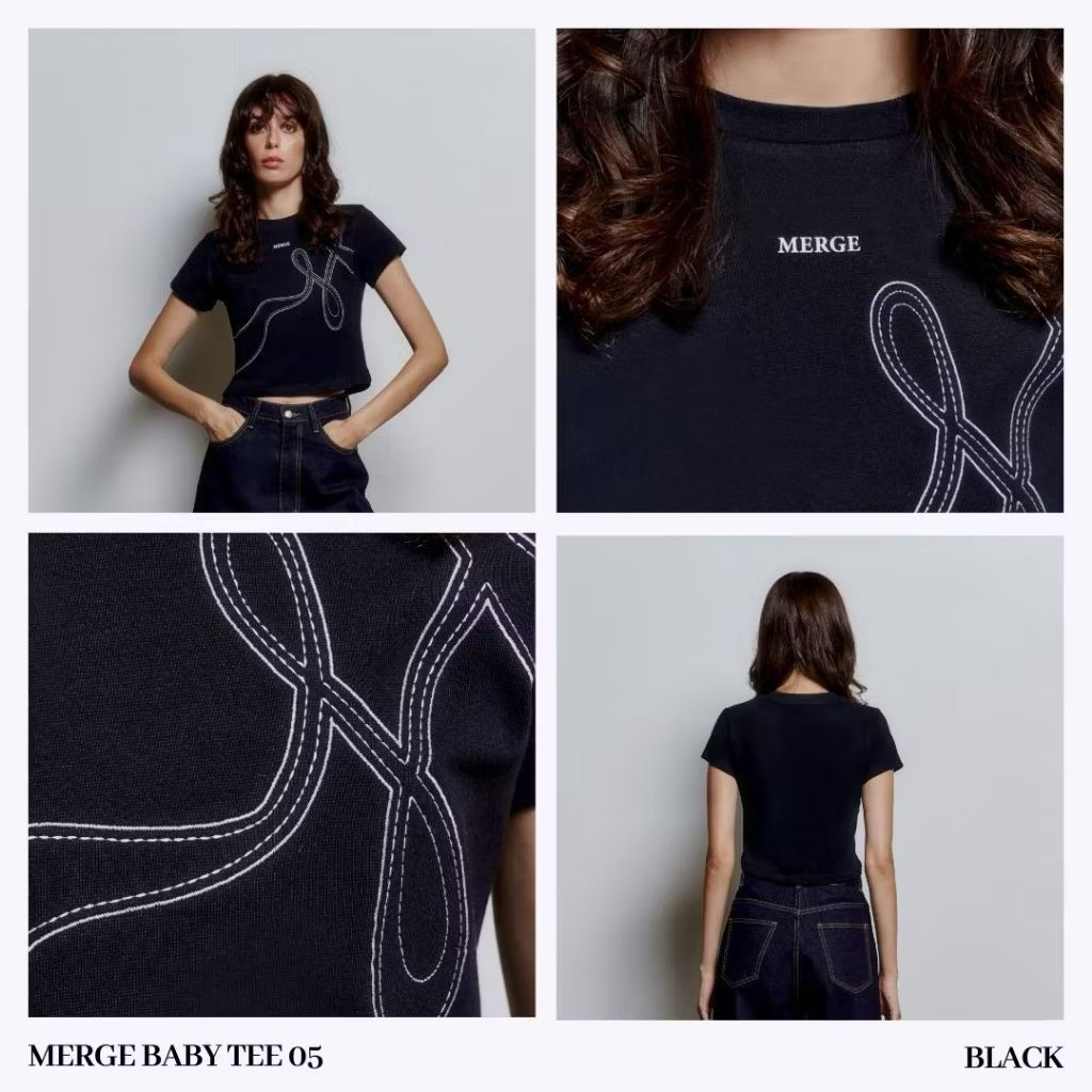 Merge Official - Merge Baby Tee 05 Size L อกได้ถึง 39 นิ้ว เสื้อครอป เสื้อยืด