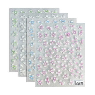 สติกเกอร์ลายดอกชบา5Dติดเล็บ ตกแต่งหน้าเล็บ ติดของอเนกประสงค์ สินค้าพร้อมส่ง