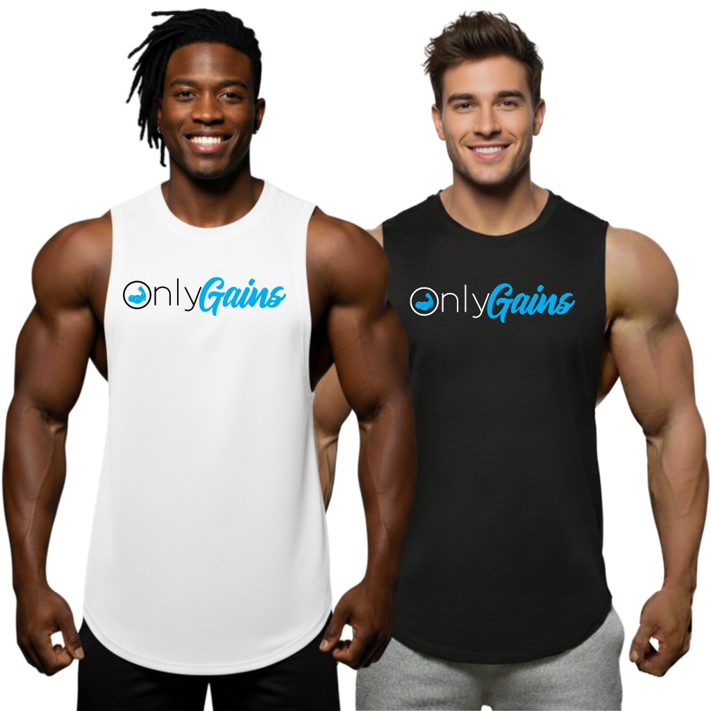 ONLY GAINS เสื้อแขนกุดเว้าแขนกว้าง Drop Arm Sleeveless Muscle Shirt