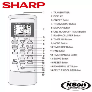 รีโมทแอร์ ชาร์ป ใช้กับรีโมทแอร์ A-Series ได้ทุกรุ่น SHARP AC Remote Control รุ่น A751 A791