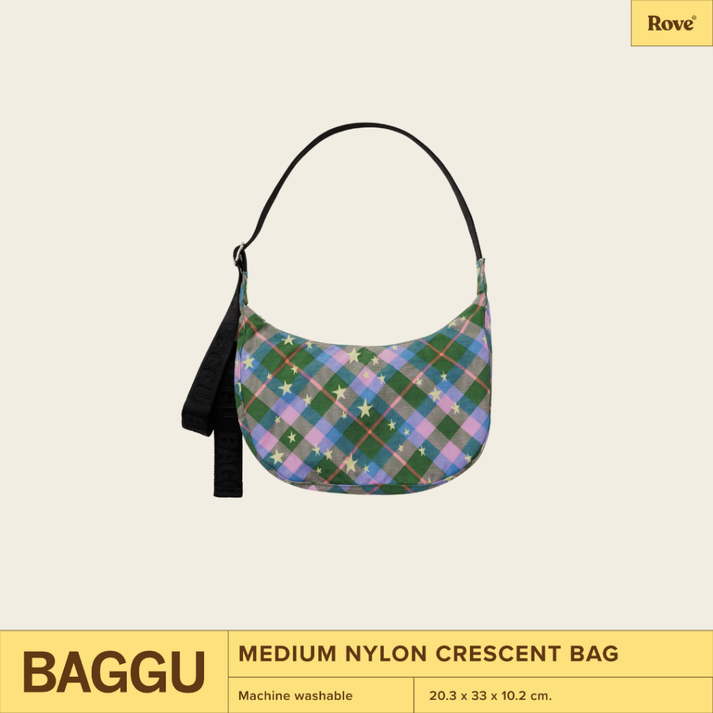 (พร้อมส่ง) BAGGU Medium Nylon Crescent Bag กระเป๋าผ้าสะพายข้าง