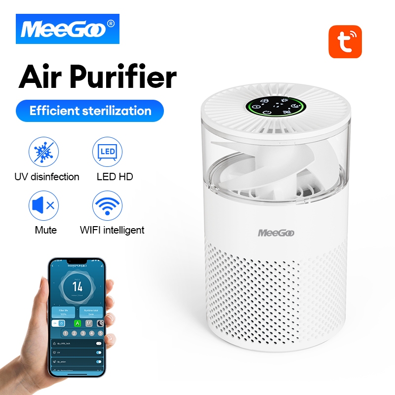 MeeGoo เครื่องฟอกอากาศ Smart Air Purifier กรอง PM2.5 ขจัดกลิ่นสัตว์เลี้ยง 6 ชั้นกรอง เชื่อมต่อแอป MI HOME