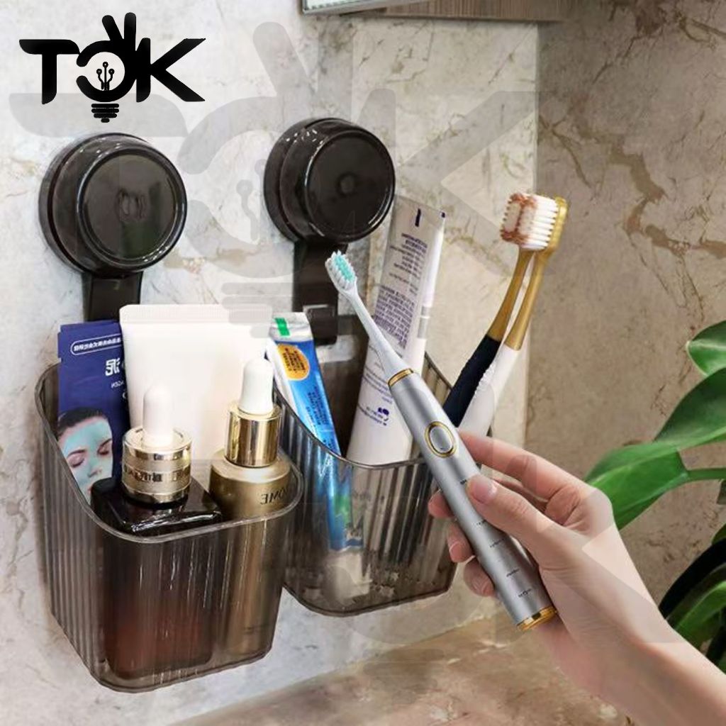 กล่องเก็บของติดผนัง กล่องเก็บของในห้องน้ำ ใส่เครื่องสำอาง ยาสีฟัน แปรงสีฟันได้ กล่องเก็บของเอกประสงค์ติดผนัง สไตล์หรูหรา