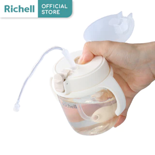 Richell(ริเชลล์) PPSU Straw Training Cup Step 1 แก้วหัดดูดหลอด PPSU สำหรับเด็ก 5 เดือน