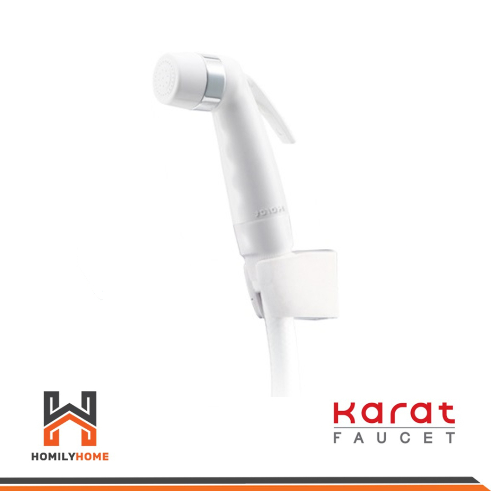 Karat Faucet ชุดสายฉีดชำระ รุ่น BW01-11 สีขาว ชุดสายชำระ พร้อมสายและขอแขวน สาย PVC