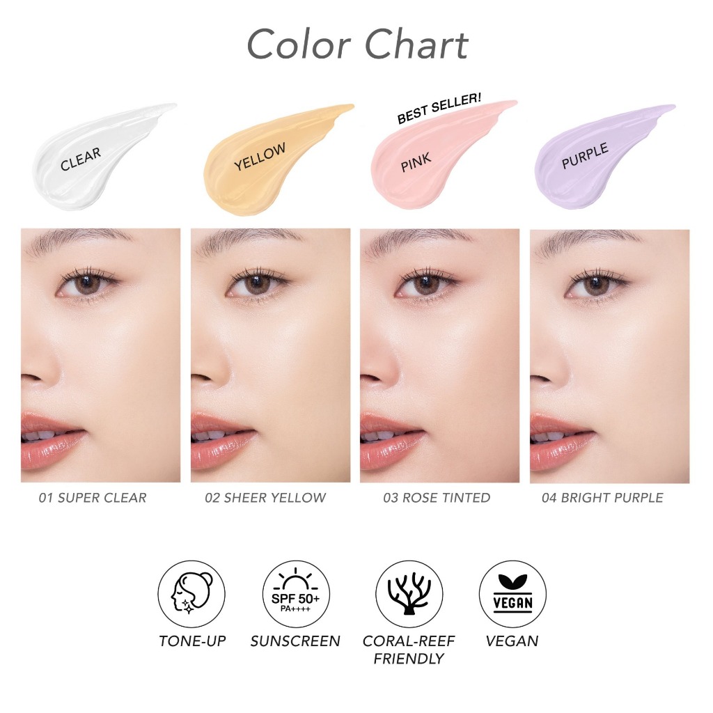 4U2 EVERYDAY TONE UP UV GEL SPF50+ PA++++ “กันแดดโทนอัพ ปรับผิวขาวกระจ่างใส” 30ml. [มี 4 สี] – โปรปัง