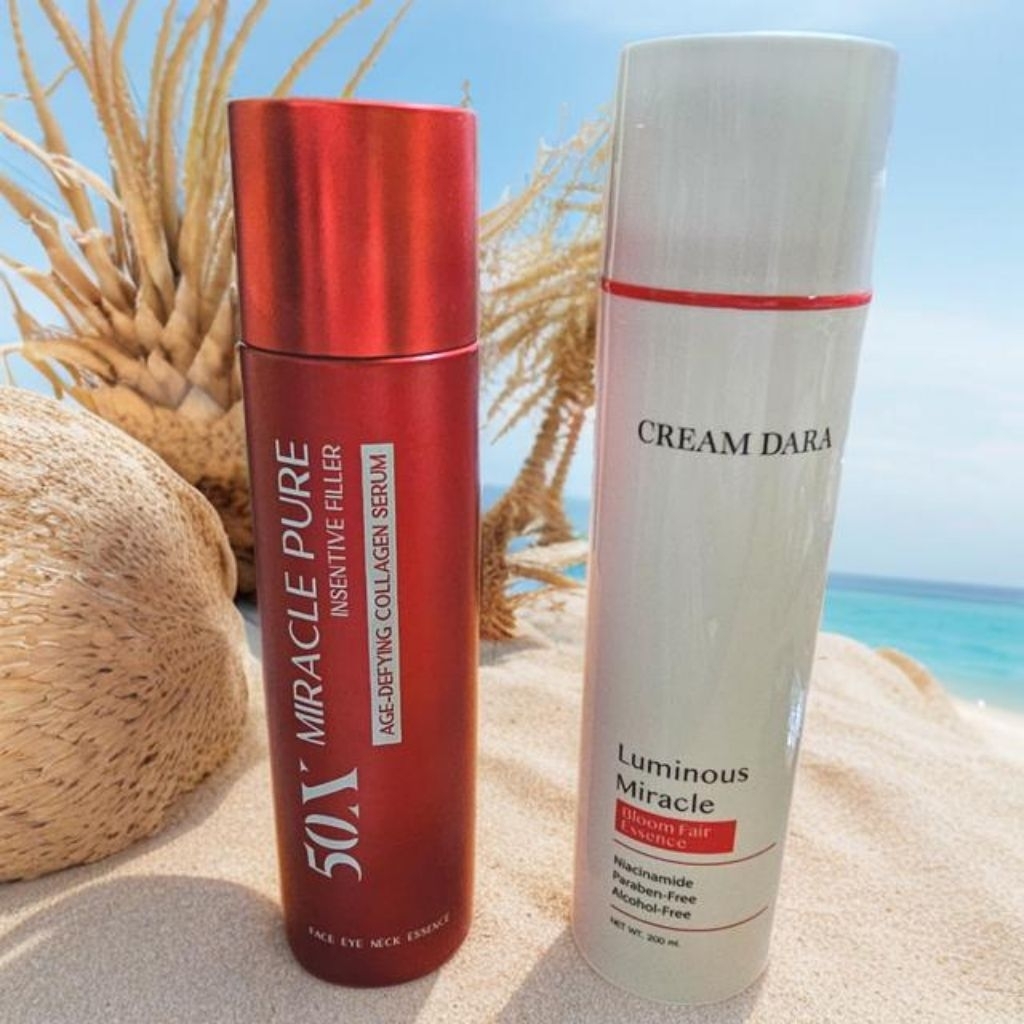 2 ขวด(1+1) มาคู่ ดาราเซรั่ม โลชั่นน้ำตบ บำรุง ฟื้นฟู ริ้วรอย กระจ่างใส Dara serum age defying bloom essence 150-200ml