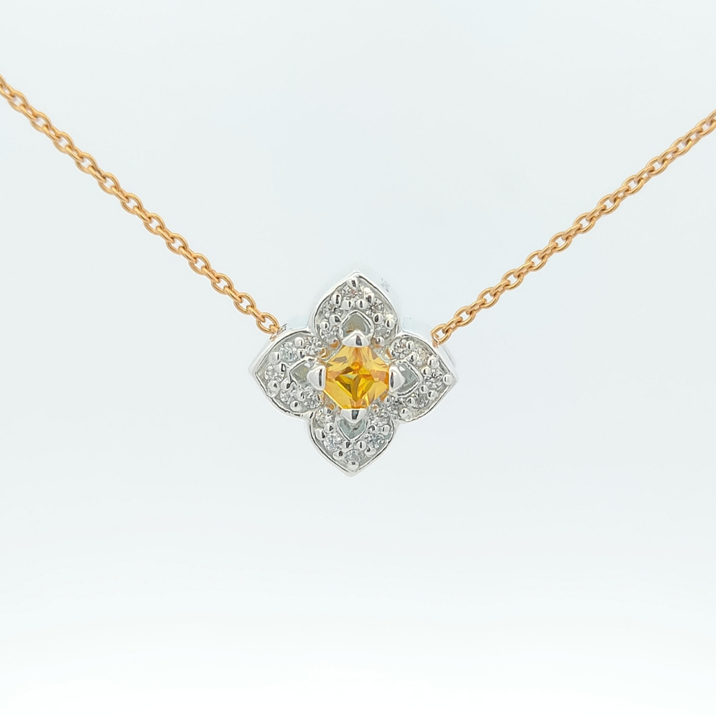 OWNORY สร้อยคอเงิน 925 ชุบทอง พร้อมชาร์มดีไซน์ Joyful Yellow