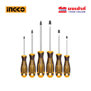 INGCO ชุดไขควง 6 ชิ้น รุ่น HKSD0628 (ปากแบน+ปากแฉก)