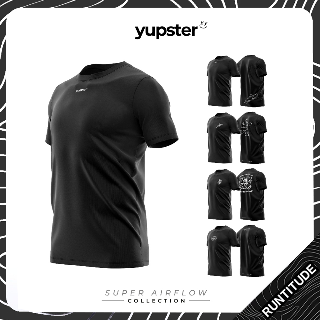 YUPSTER เสื้อวิ่ง Running Shirt รวม [ Collection Super Airflow ] เนื้อผ้าดี แห้งเร็ว ใส่ได้ทุกกิจกรรม กีฬา